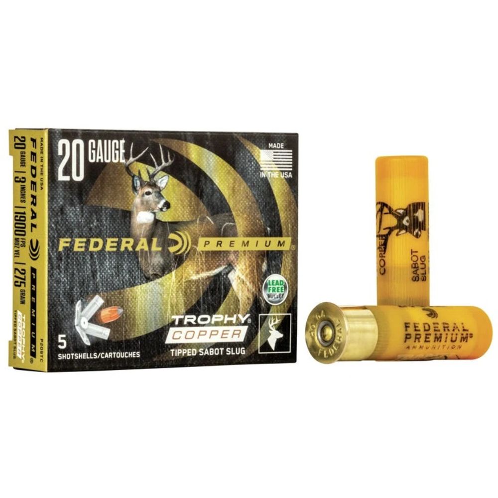 Federal 20 Gauge Shotgun Ammo Freight Train Sabot Slug 3 in 5/8 oz Slug 1900 FPS