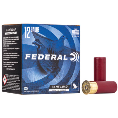 Federal Game Load Upland Heavy Field 12 Gauge 2.75" #7.5- 3 1/4 Dram, 1 1/8 oz, Shot, 25 Round Box