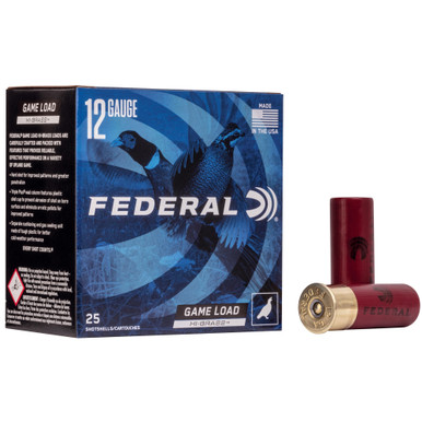 Federal Game Load Hi-Brass 12 Gauge 2.75" #7.5 - 3 3/4 Dram, 1 1/4 ozShot, 25 Round Box