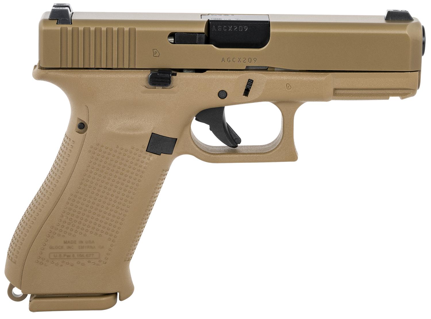 Glock G19X Compact Crossover Pistol UX1950701, 9mm, 4.02", Modular Backstrap, Coyote nPVD Finish, 10 Rds