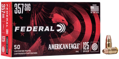 Federal AE357S2 American Eagle 357 Sig 125 gr Full Metal Jacket (FMJ) - 50 Rounds per Box