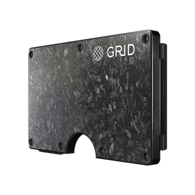 GRID Wallet Carbon Fiber Minimalist Wallet with Money Clip - Forged Carbon