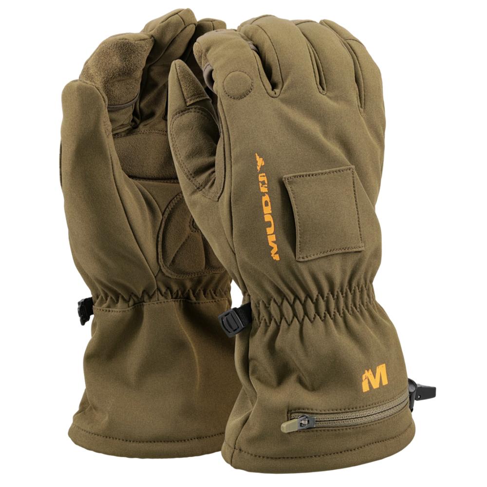Muddy Nucleus Heated Softshell Gloves Brown Clay L Three-Setting Heat
