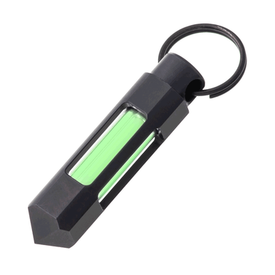 Glow Rhino Tritium Glow Fob - Matte Black Steel with Green Tritium