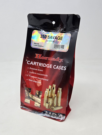 Hornady 250 Savage Unprimed Reloading Brass Casings H86105 50 Pieces