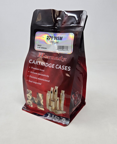Hornady 270 WSM Unprimed Reloading Brass Casings H8637 50 Pieces