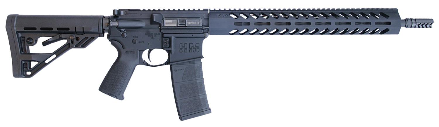 HM Defense Defender M5L Rifle HM15FMB556L, 5.56x45mm NATO, 16", Adj. Stock, Black Hardcoat Anodized, 30 Rds