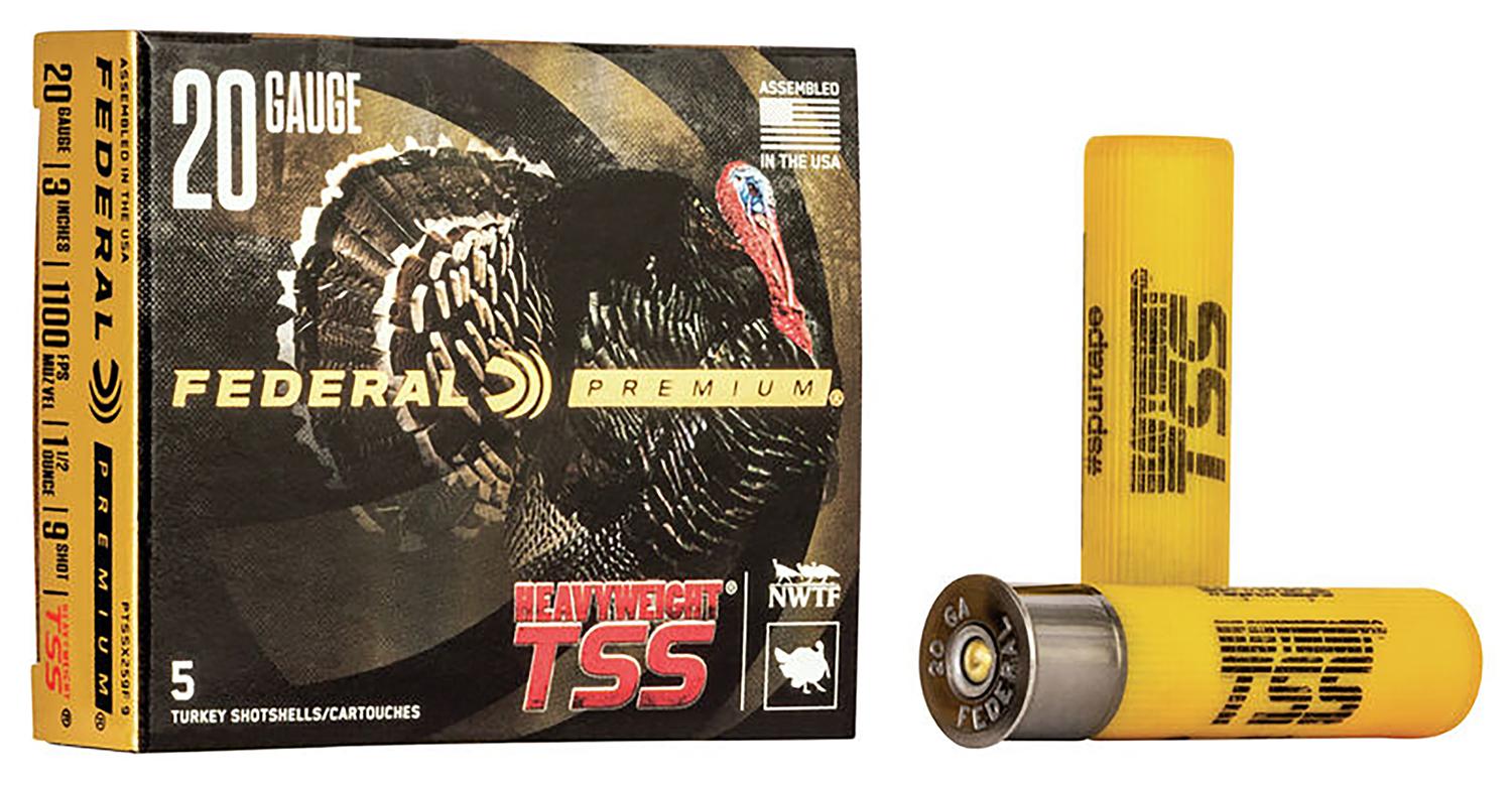 Federal Premium Turkey Heavyweight TSS Shotshells PTSSX259F9, 20 Gauge, 3", 1 1/2 oz, #9 Shot, 5 Rds/bx