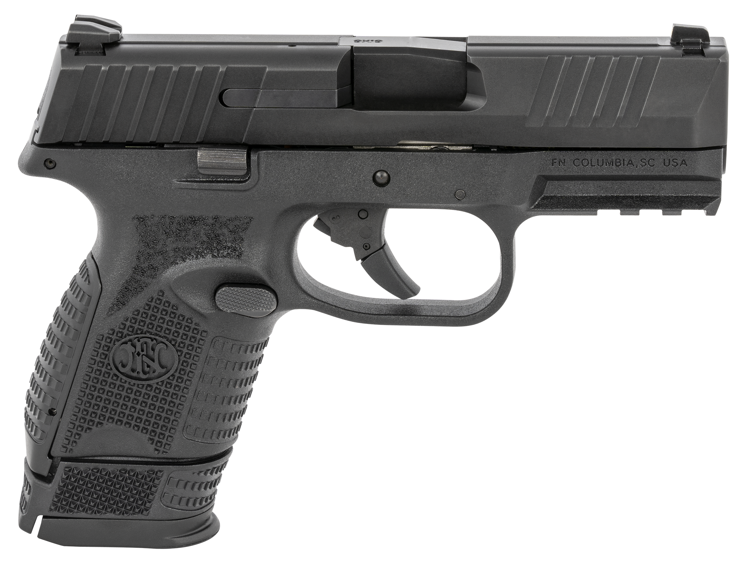 FN 509 Compact Pistol 66100815, 9mm Luger, 3.70", Textured Black Grip, Matte Black Finish, 15 Rds