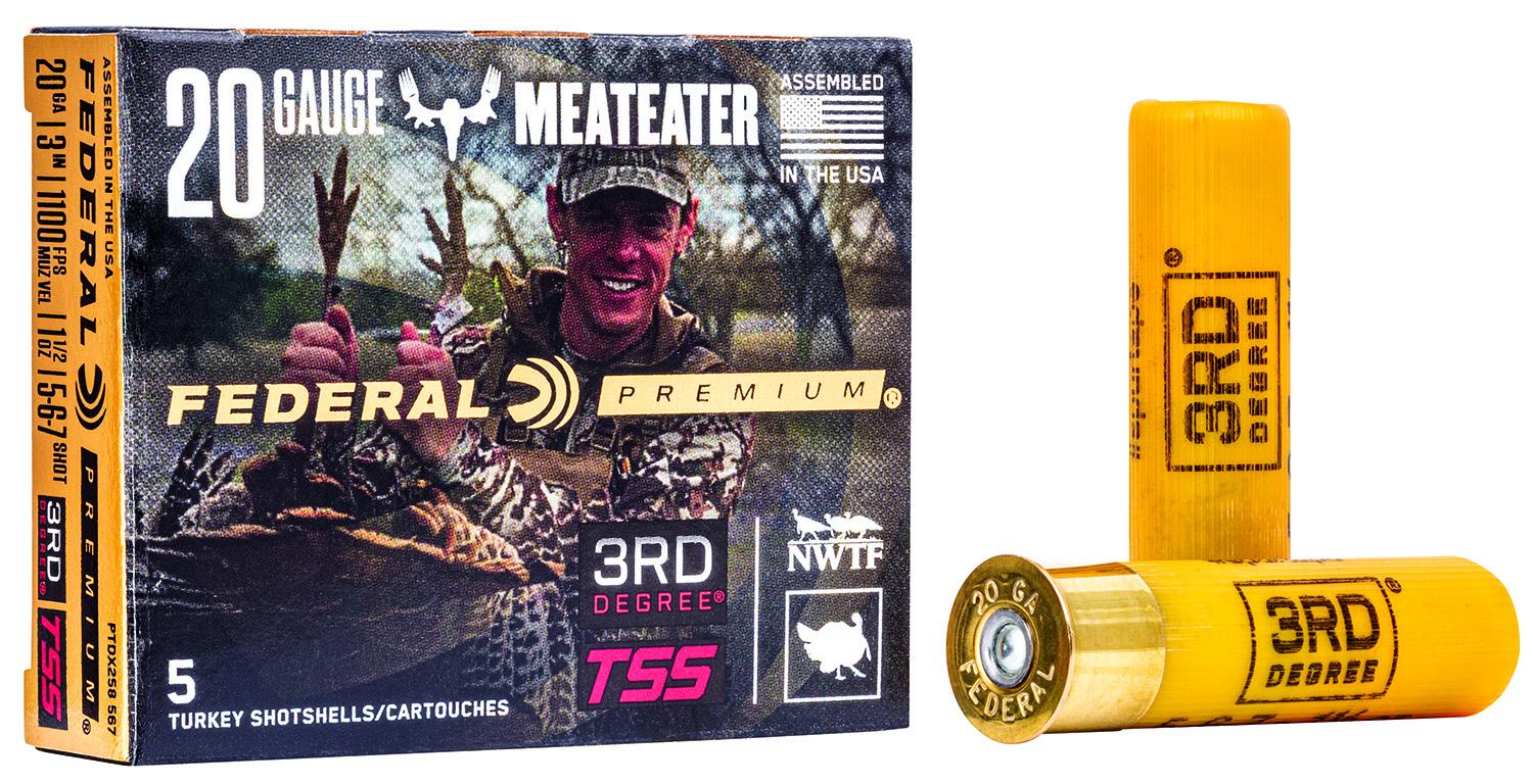 Federal Premium Turkey 3rd Degree Heavyweight TSS Shotshells PTDX258567, 20 Gauge, 3", 1 1/2 oz, #6 Lead, 5 Rds/bx