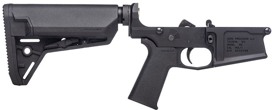 Aero Precision M5 Complete Lower Receiver, MOE SL Grip, SL-S Carbine Stock, Anodized Black (APAR308219)