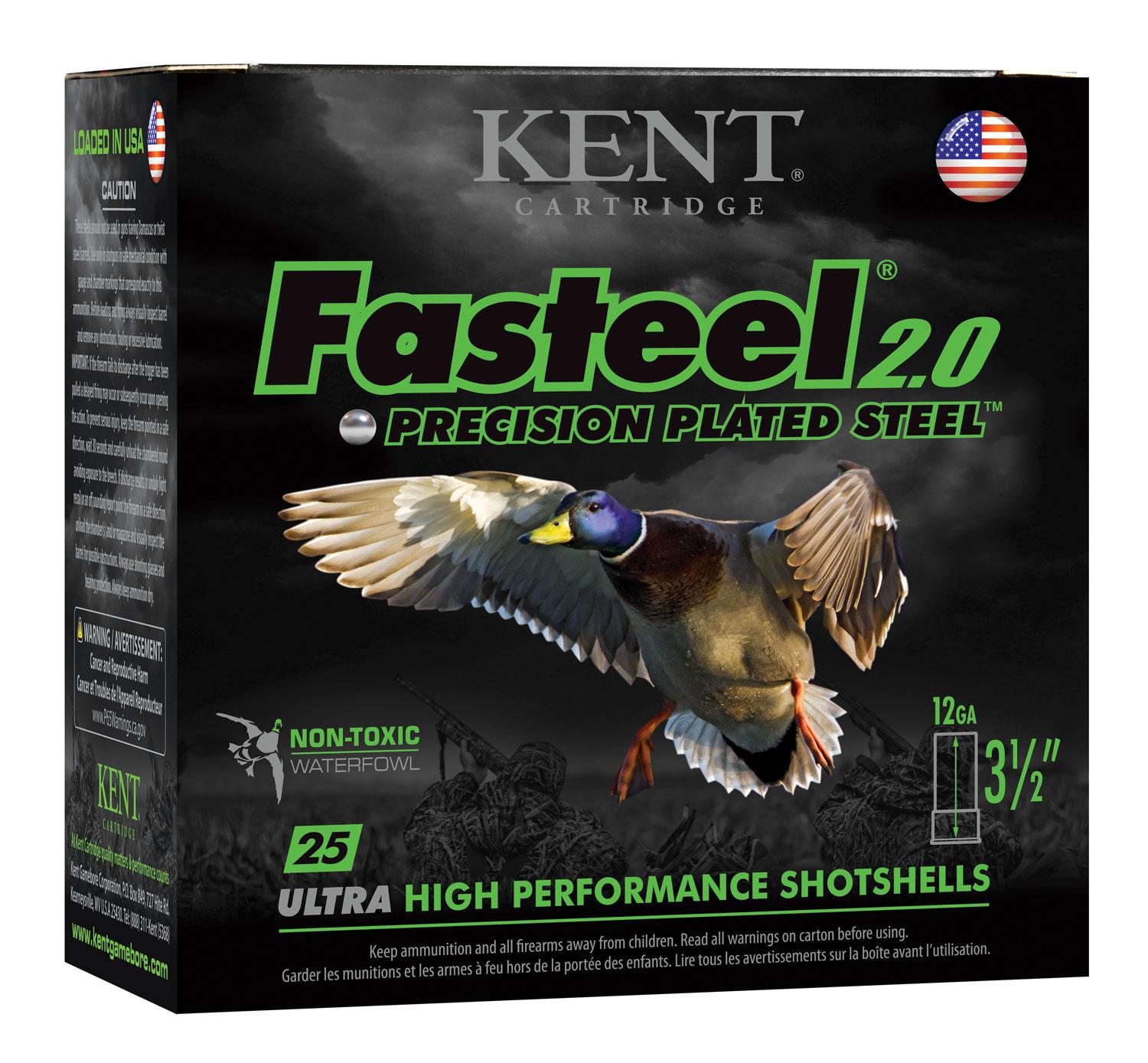 Kent Fasteel 2.0 Shotshells K1235FS40BB, 12 Gauge, 3-1/2", 1550 fps, BB Steel Shot, 25 Rds/bx