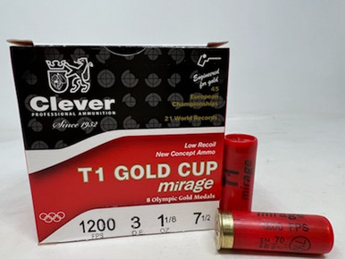 Clever 12 Gauge Ammunition T1 Mirage CMST12H75CASE#7.5 Shot 2-3/4" 1-1/8oz 1200fps CASE 250 Rounds