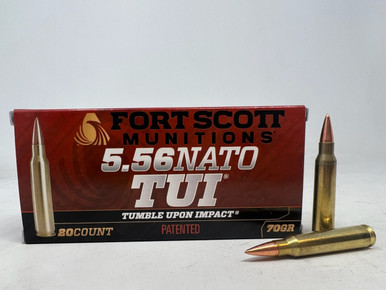 Fort Scott Munitions 5.56x45mm NATO Ammunition FSM556070SCV2 70 Grain Solid Copper Spun 20 Rounds