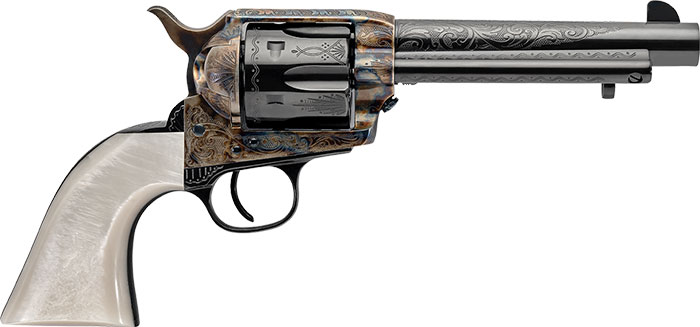 Uberti Outlaws & Lawmen Dalton Revolver 356718, 45 Long Colt, 5.5", Ivory Grip, Case-Hardened Finish