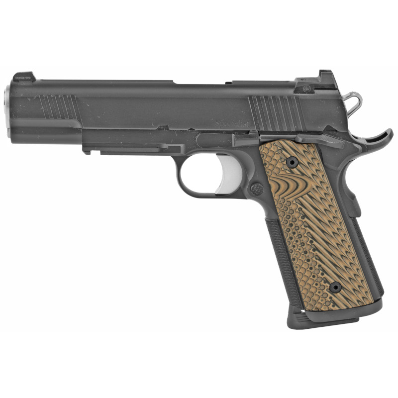 Dan Wesson Specialist Pistol 01808, 45 ACP, 4.25", Black/Brown G10 Grips, Black Duty Finish, Night Sights, 8 Rds