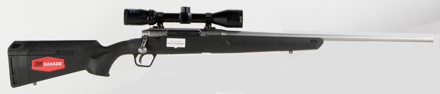 Savage Axis II XP Bolt Action Rifle 57102, 22-250 Rem, 22", 3-9x40mm Scope, Stainless Steel Finish, 4 Rds