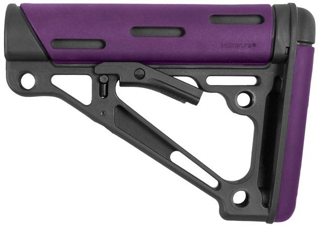 Hogue OverMolded Collapsible AR-15 Mil-Spec Buttstock, Purple (15640)