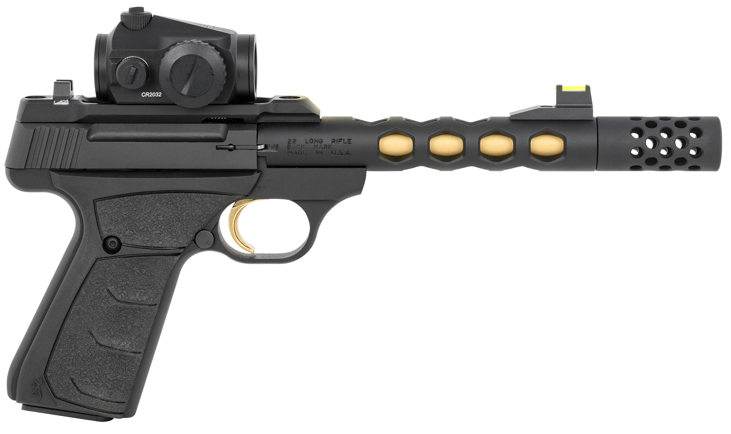 Browning Buck Mark Plus Vision Pistol 051582490, 22 LR, 5.9", Vortex Crossfire RDS, Black UFX Rubber Grips, 10 Rds