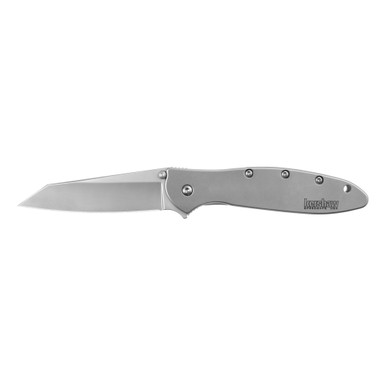 Kershaw 1660R Ken Onion Random Leek Assisted Flipper Knife - 3" Sandvik 14C28N Bead Blasted Reverse Tanto Blade and Stainless Steel Handles