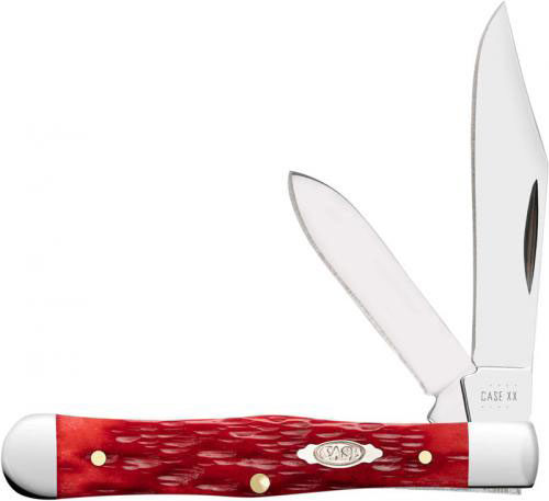 Case Knives Dark Red Bone Peach Seed Jig Small Swell Center Jack Knife (31959)