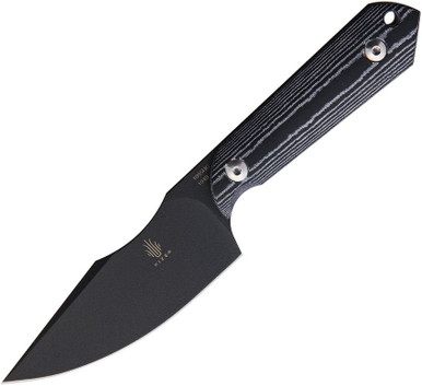 Kizer 1040 Harpoon Fixed Blade Knife - 3.875" Black D2, Black Micarta Handles and Kydex Sheath