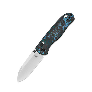 Kizer Knives Azo Drop Bear Folding Knife - 2.99" Elmax Satin Drop Point Blade, Arctic Storm FatCarbon Handles - Ki3619A2