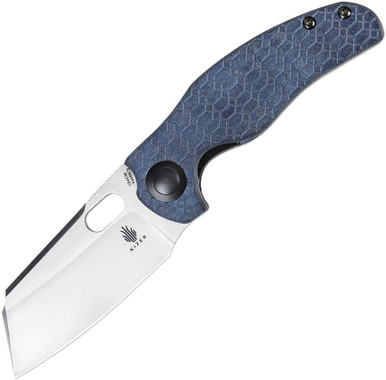 Kizer Cutlery Vanguard Sheepdog C01C Folding Knife - 3.3" 154CM Satin Blade, Blue Richlite Handles - V4488C3