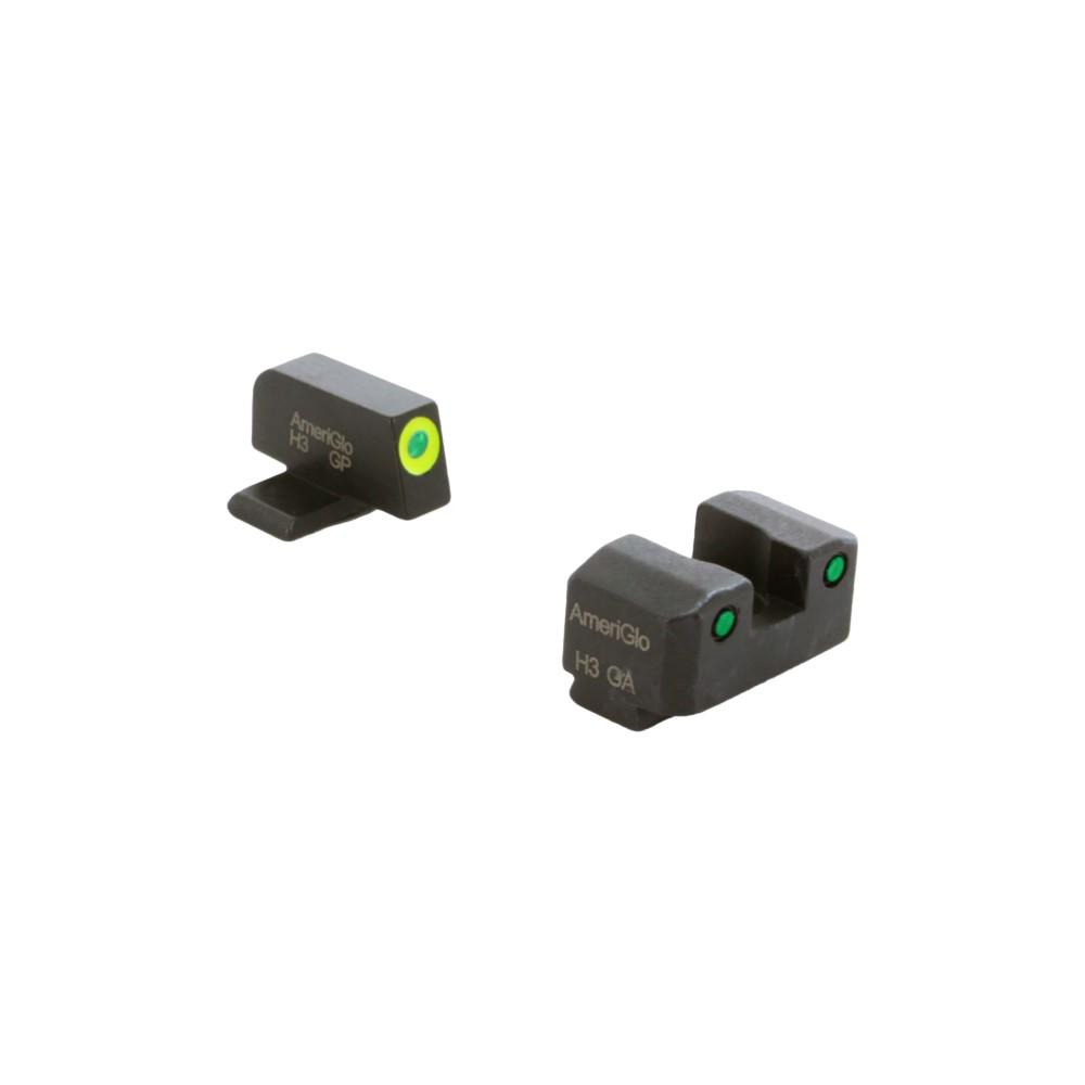 Ameriglo Trooper Series 3-Dot Tritium Sight Set All Springfield XD Models Green/LumiGreen