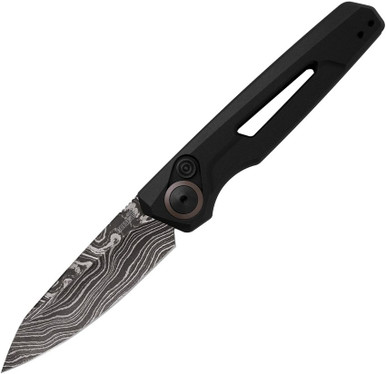 Kershaw 7550DAM Launch 11 AUTO Folding Knife - 2.75" Damascus Blade, Black Aluminum Handles
