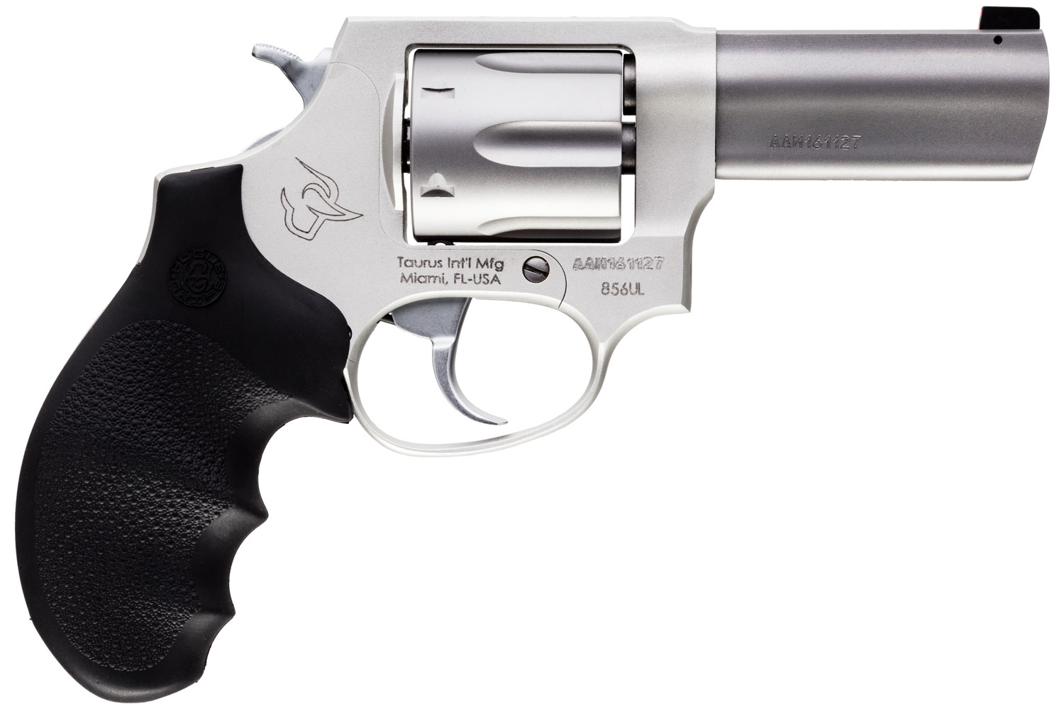 Taurus 856 Ultra-Lite Defender Revolver 285639ULNS, 38 Spl +P, 3", Black Hogue Rubber Grip, Matte Stainless Finish, 6 Rd