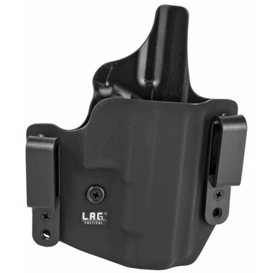 L.A.G. Tactical Defender Series OWB/IWB Holster - Fits Glock 48, Kydex, Right Hand, Black Finish