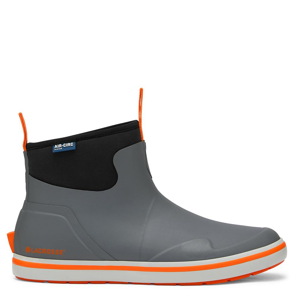 LaCrosse Mens Alpha Deck Air-Circ Four-Season Boot 6" Grey/Orange Size 10
