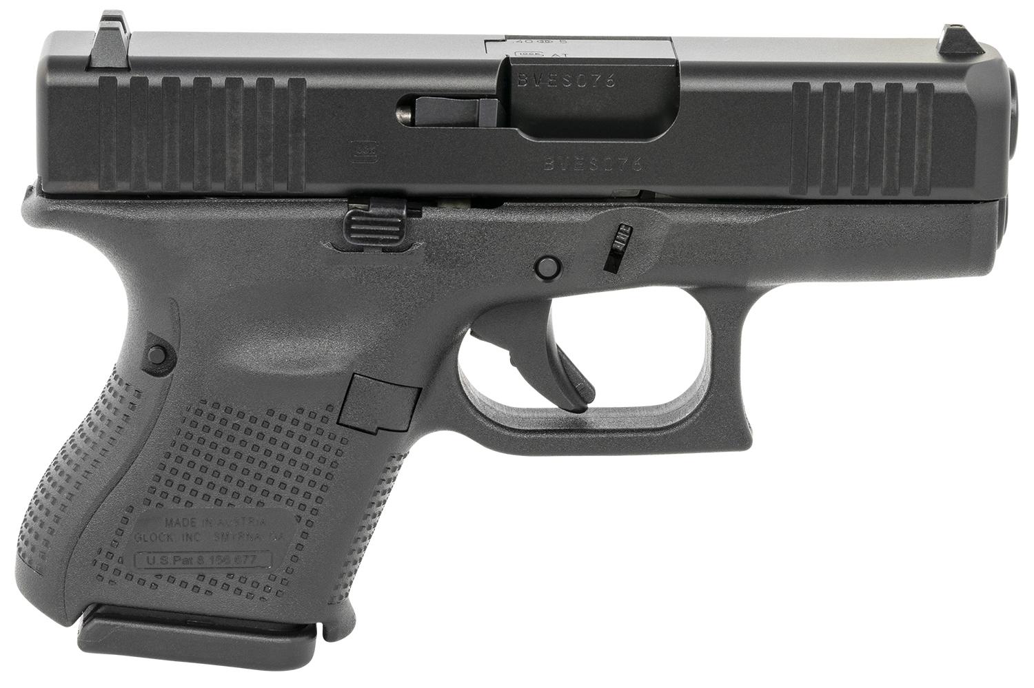 Glock G27 Gen5 Subcompact Pistol G275AUT, 40 S&W, 3.43", Textured Grip, Modular Backstrap, Black Finish, 9 Rds