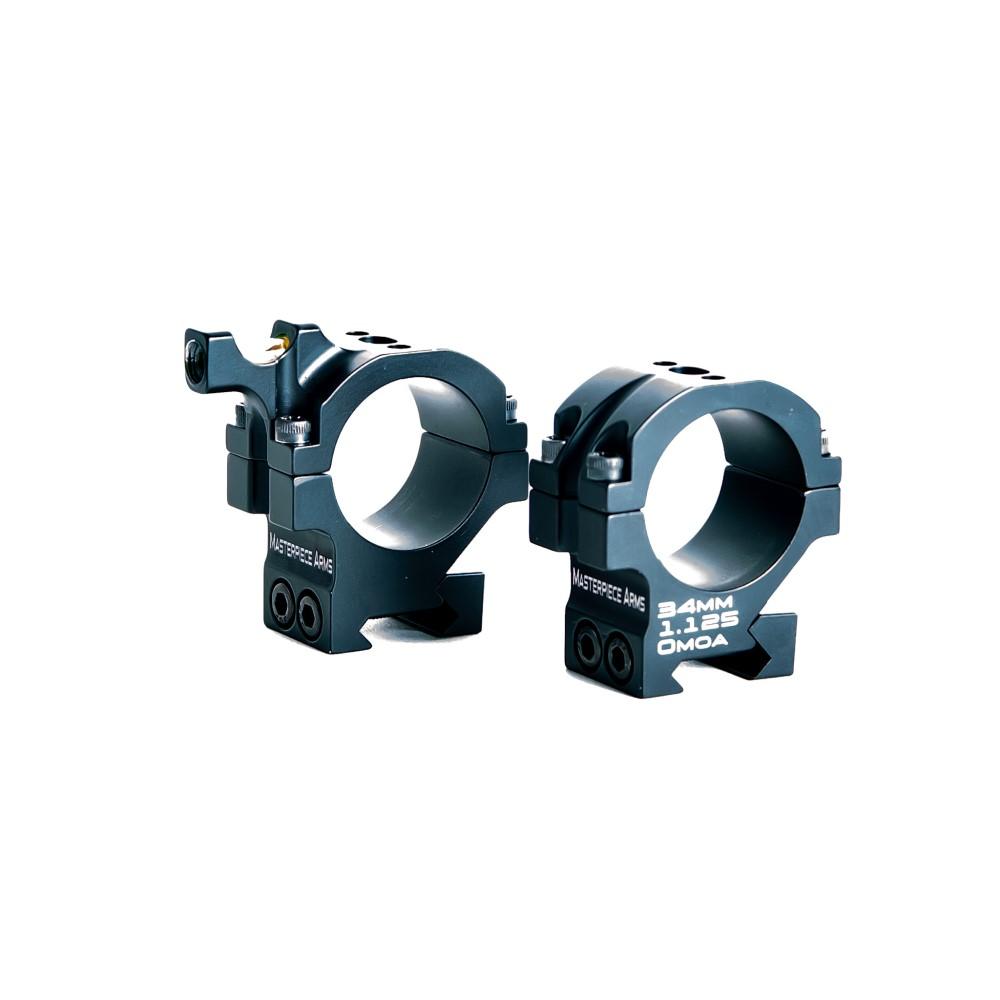 Masterpiece Arms BA 30mm Scope Ring Set 1.25" Black with Optic Level Feature
