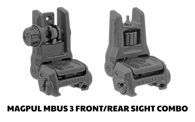 Magpul MBUS 3 Front and Rear Sight Combo - Black - MAG1166 / MAG1167