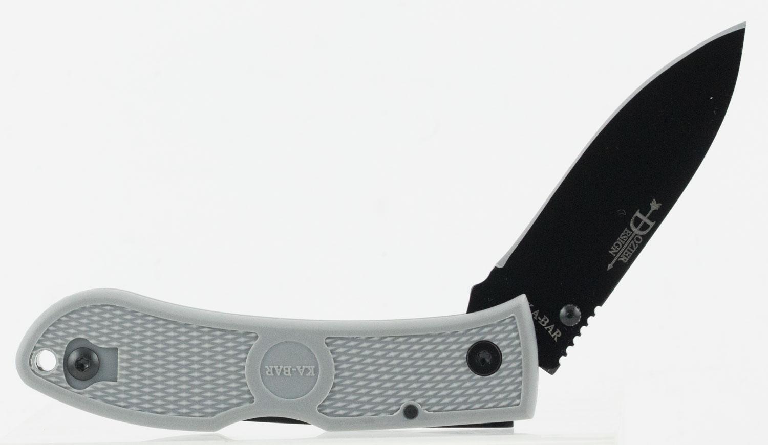 Ka-Bar Dozier Hunter Drop Point Plain Edge Folding Knife w/Gray Handle (4062GY)
