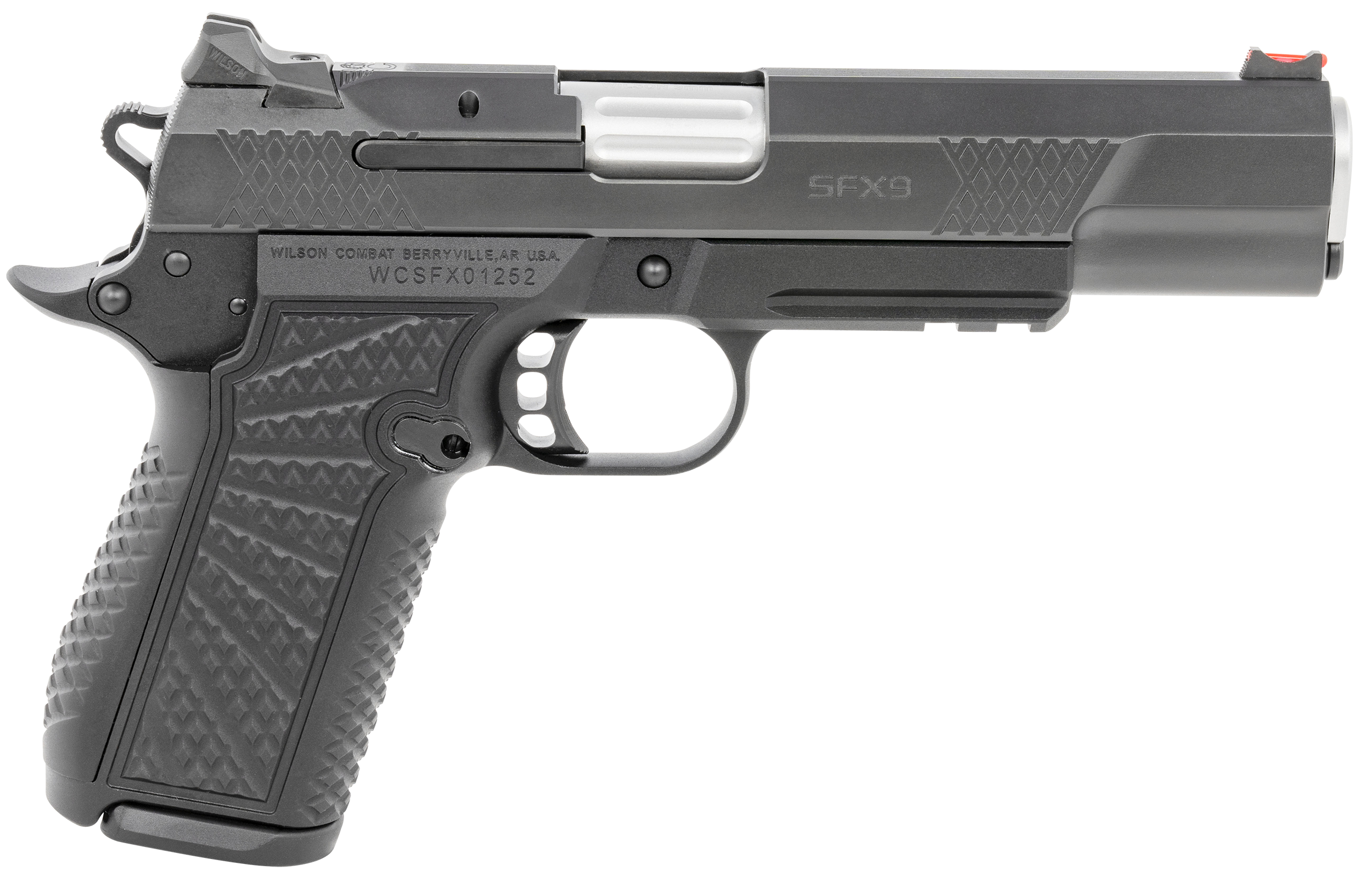 Wilson Combat SFX9 Pistol SFX9-FSR5, 9mm, 5 in, Picatinny Rail, Polymer Grip, Black Armor Tuff Finish, 15 Rd