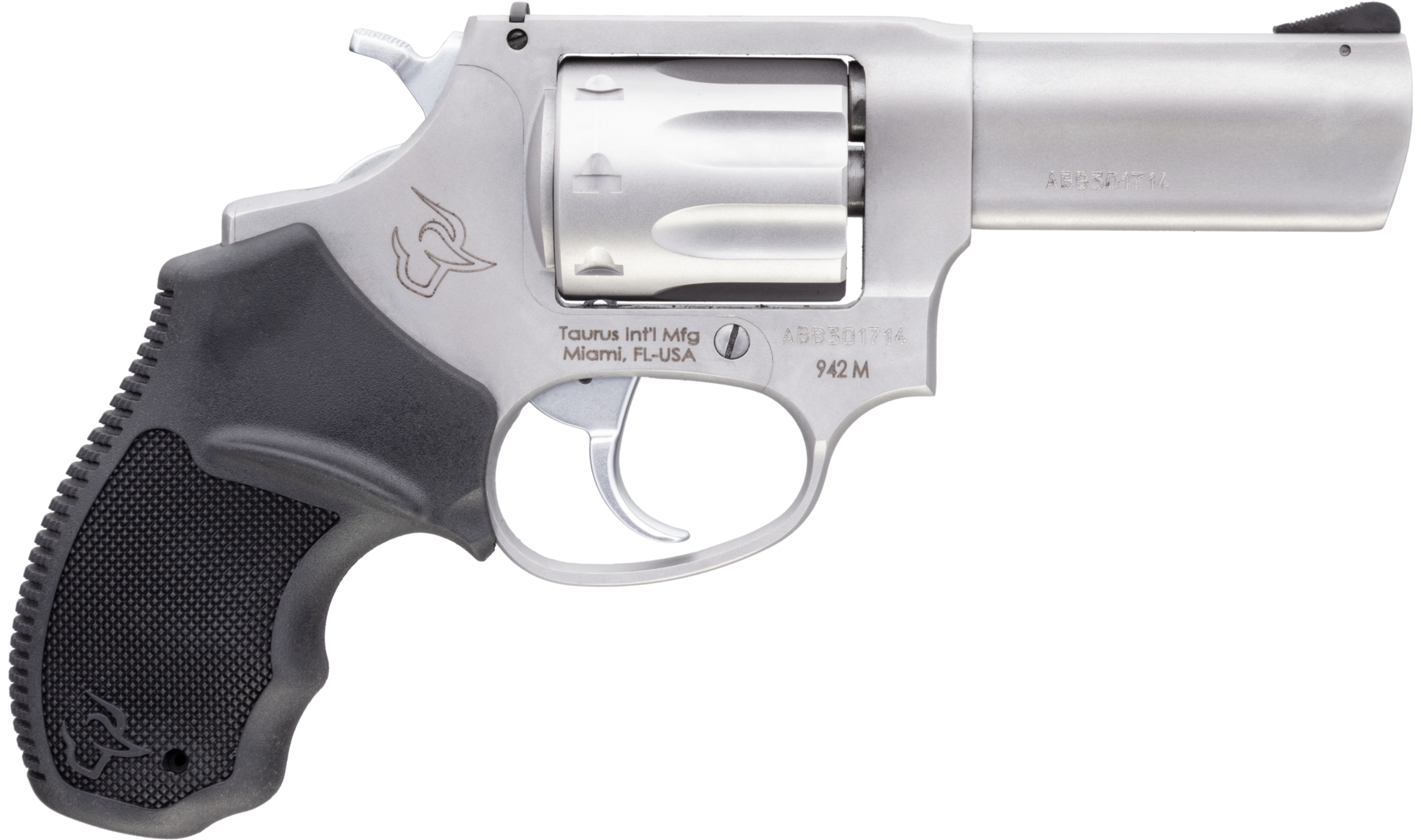 Taurus 942 Revolver 2942M039, 22 WMR, 3", Black Polymer Grip, Matte Stainless Finish, 8 Rd