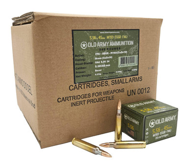 Old Army Ammo 5.56x45mm NATO Ammunition OAA556 55 Grain M193 Full Metal Jacket CASE 540 Rounds