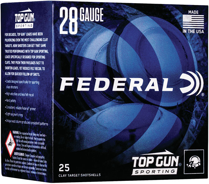 Federal Top Gun Sporting Shotshells TGS282175, 28 Gauge, 2-3/4", 3/4 oz, #7.5 Lead , 1330 fps, 25 Rds/Bx