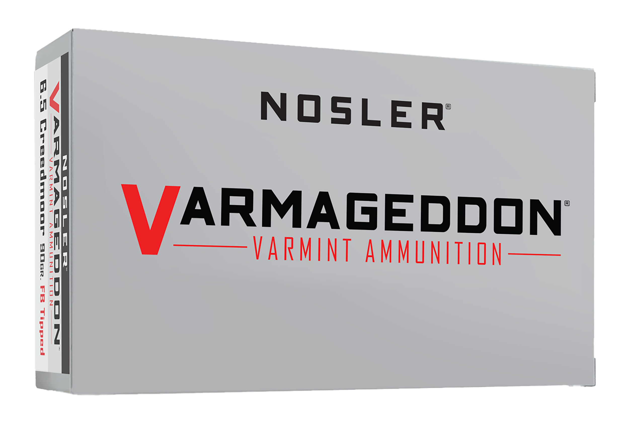 Nosler Varmageddon Rifle Ammunition 65175, 6.5 Creedmoor, Flat Base Tipped, 90 gr, 3300 fps, 20 Rd/Bx