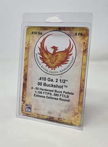 Phoenix Rising 410 Bore Ammunition Extreme Defense PR410BUCK 2-1/2" 00 Buckshot 4 Pellet 1100fps 5 Rounds