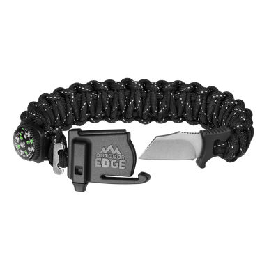 Outdoor Edge ParaSpark - 550 Para-cord Survival Bracelet with Hidden Knife, Whistle, and Fire-starting Ferro Rod