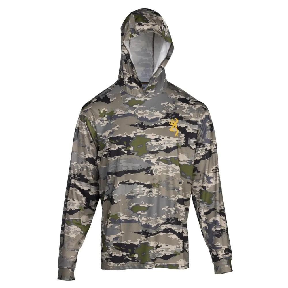 Browning Ovix Camo Hooded Long Sleeve Tech Shirt XL