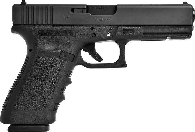 Glock G20 Short Frame Pistol G20SF15AUT, 10mm Auto, 4.61 in, Finger Grooved Textured Grip, Fixed Sights, 15 Rd