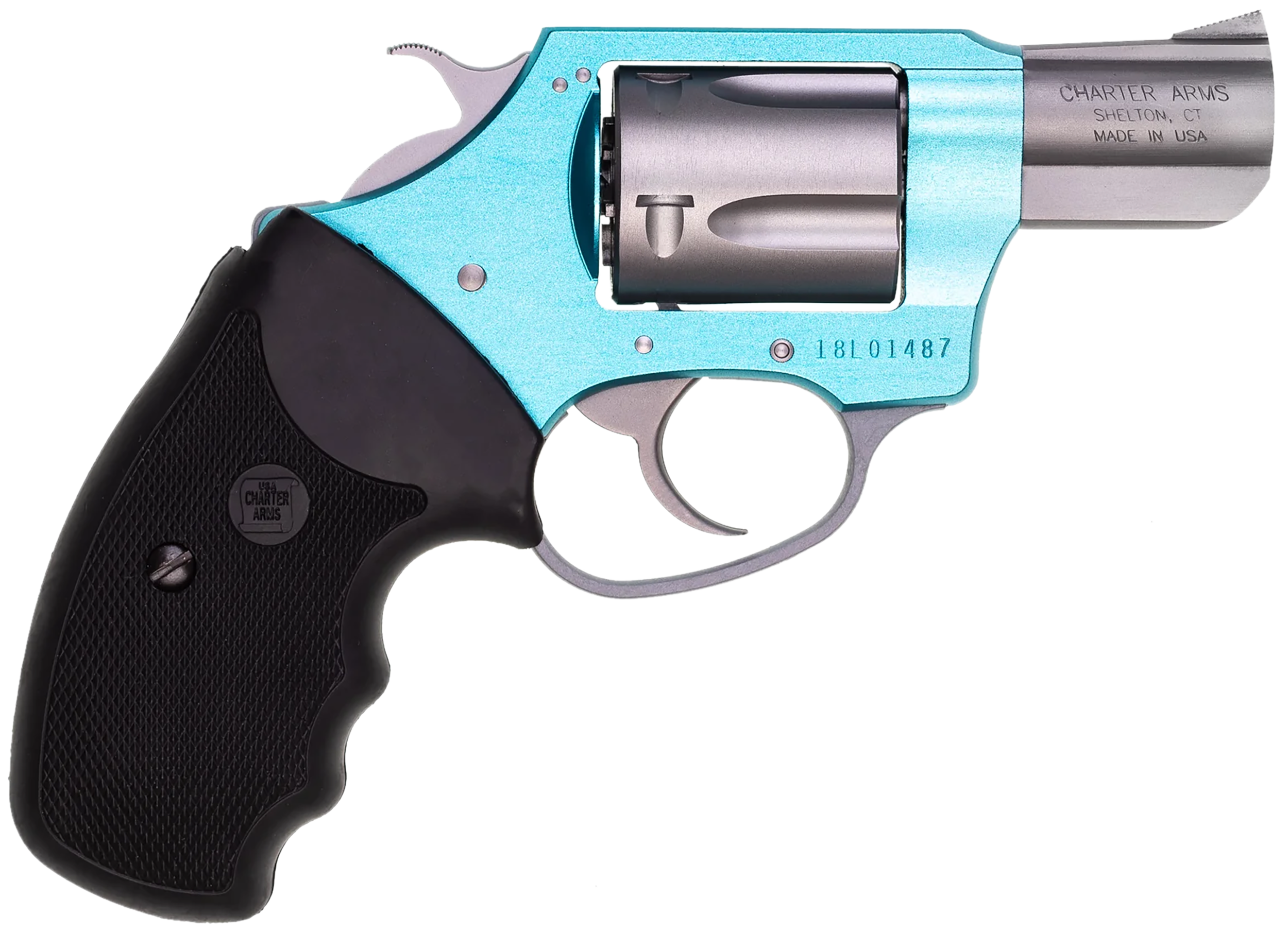 Charter Arms Undercover Lite Santa Fe Revolver 53860, 38 Special, 2", Black Rubber Grip, Turquoise Finish, 5 Rd