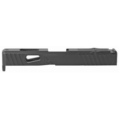 Rival Arms Match Grade Upgrade Slide For Glock 19 Gen 4 - RMR Cut Ready, Front and Rear Serrations, Satin Black Quench-Polish-Quench (QPQ) Finish