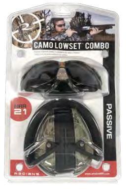 Radians Shooting Protection Combo Lowset Camo Ear Muff and Outback Smoke Lens Glasses
