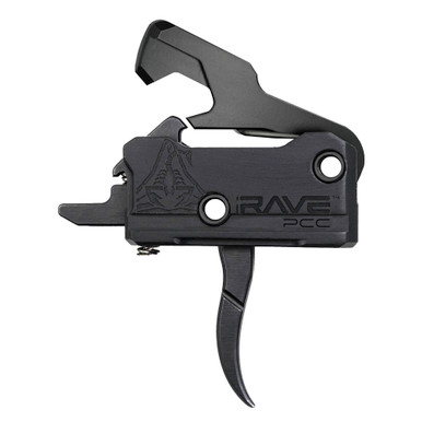 Rise Armament RAVE-PCC Curved Trigger - Black Nitride Finish, Includes Anti-Walk Pins